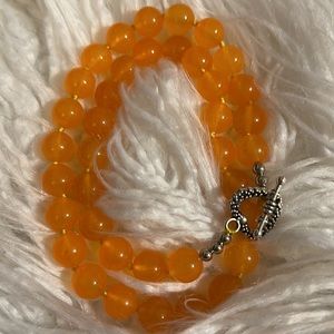 Natural South America Rare Topaz’s orange gemstone necklace.
